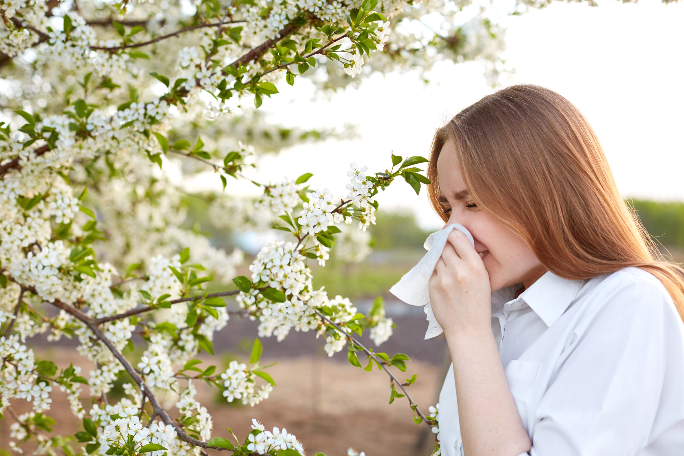 woman with allergies