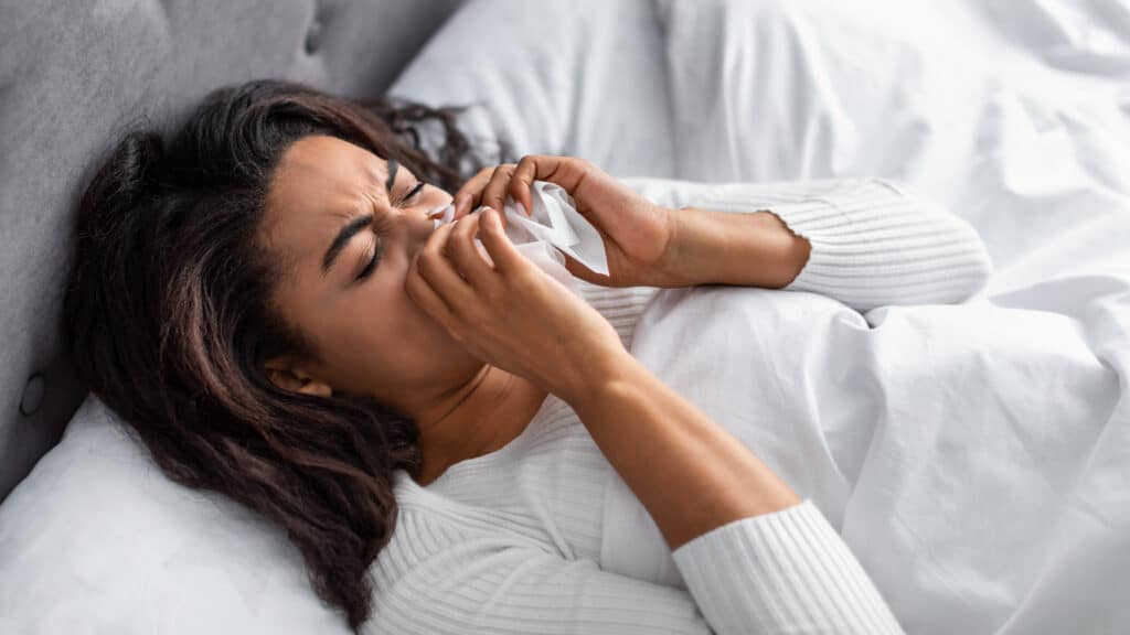 Woman with persistent sinusitis symptoms in St. Louis
